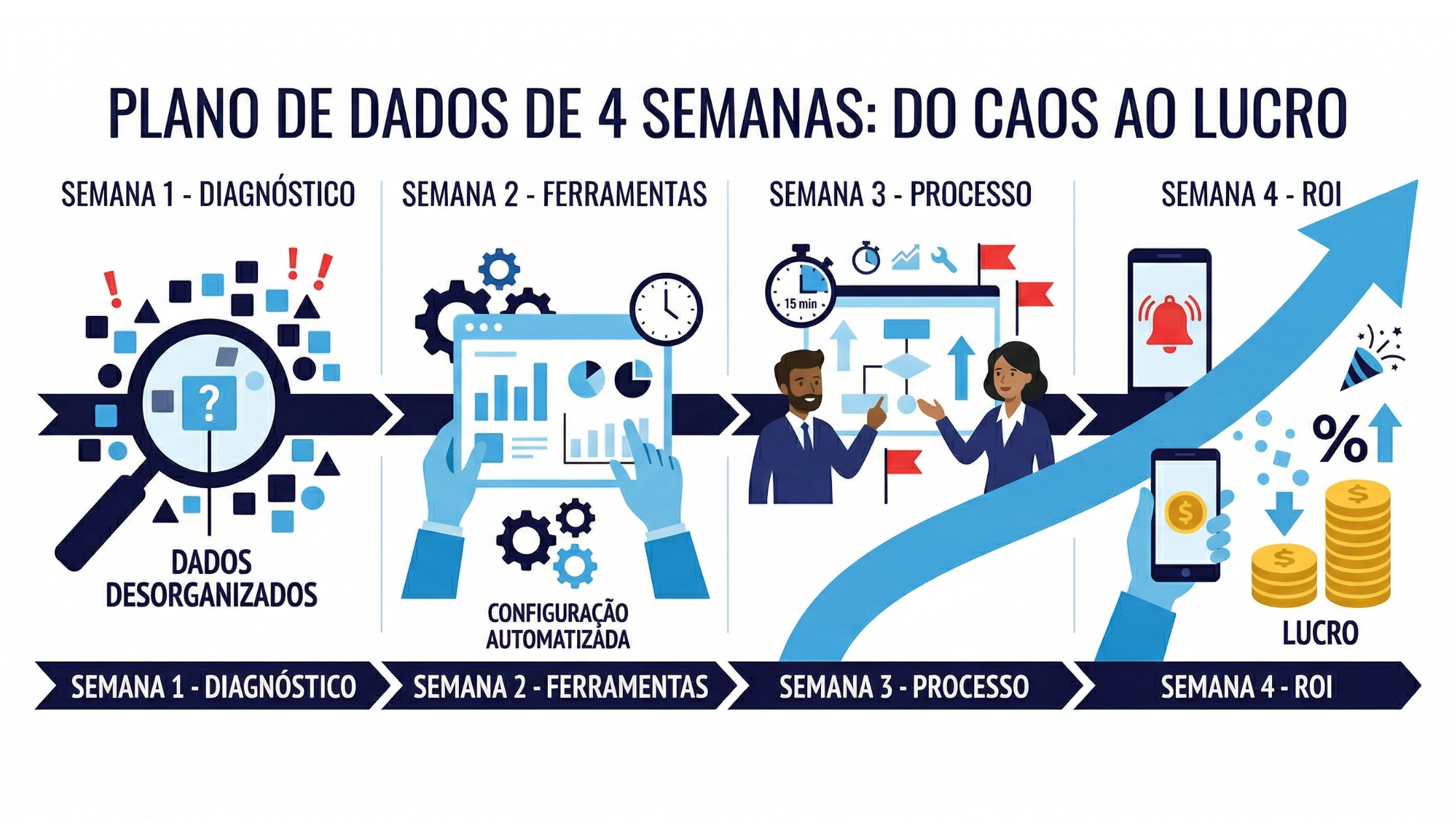 Plano de 30 dias: Como transformar dados brutos em lucro real na sua empresa